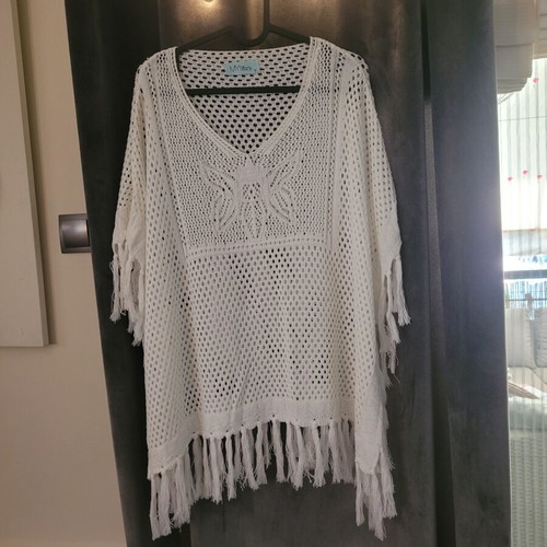 Summer poncho like new, white, size S