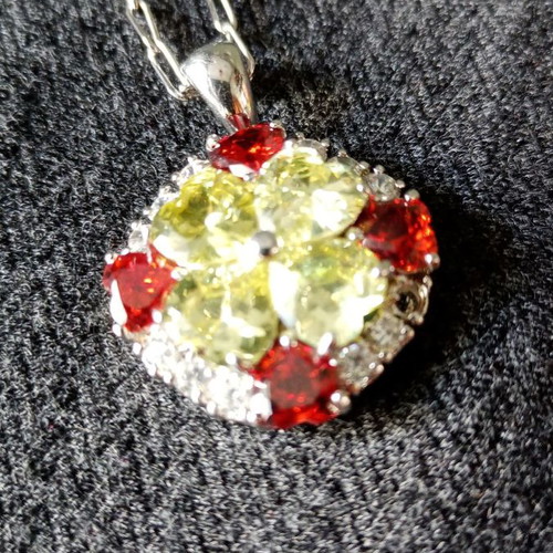 Heart pendant with Swarovski crystals used, stainless steel