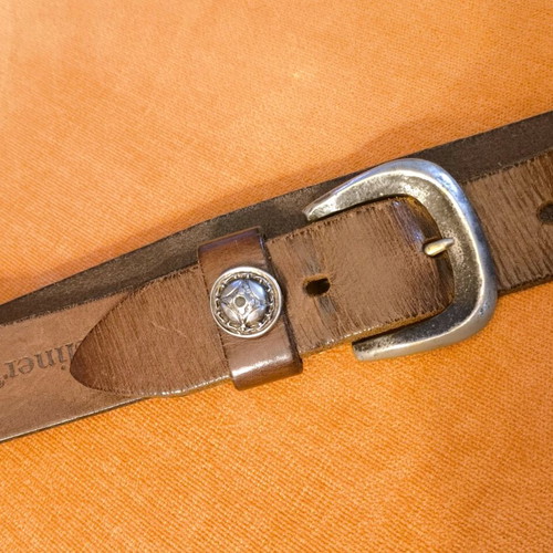 Handmade leather belt like new, brown, 100cm length
