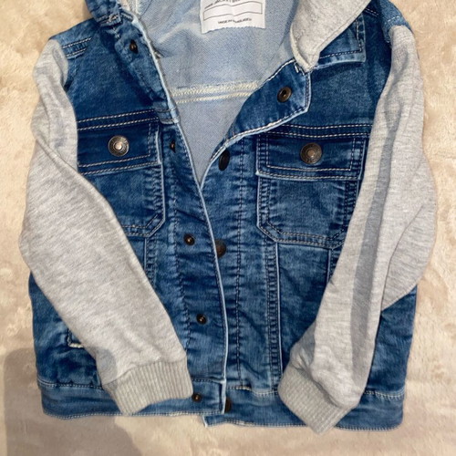 Primark kids denim jacket like new, grey and blue, 104 cm