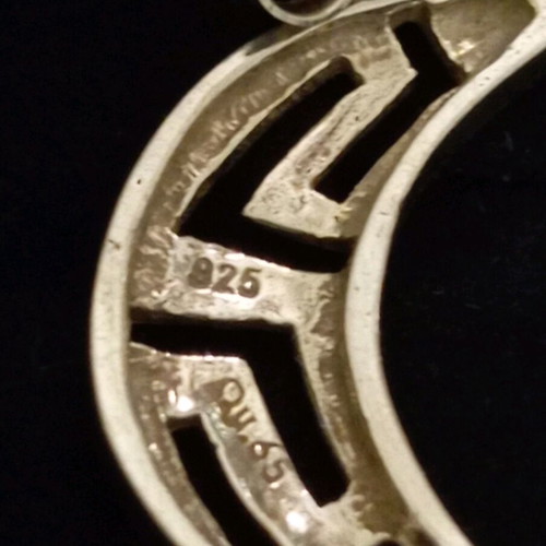 Silver crescent-shaped dangling earrings new with 925 stamp