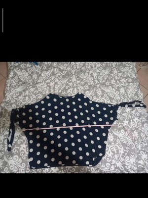 Polka Dot Butterfly Blouse like new, white and blue, sizes XXXL-4XL