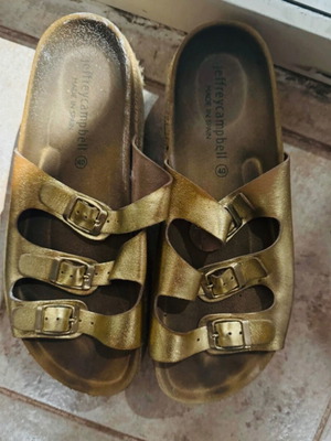 Jeffrey Campbell slippers size 40 used, gold color
