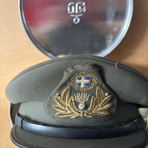 Navy Hatbox used with two hats included