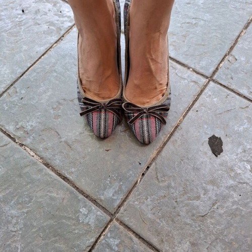 Replay plaid gray pink pumps size 39, like new, 9cm heel
