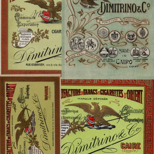 Posters used Dimitrino Greek tobacco company pack of 4, 1910