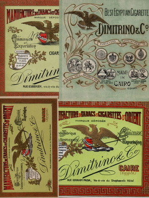 Posters used Dimitrino Greek tobacco company pack of 4, 1910