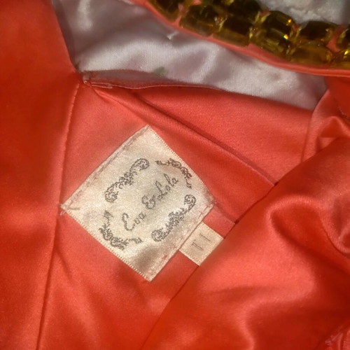Eva & Lola Satin Dress with One Shoulder and Crystals like new, pink