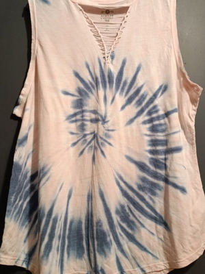 Perfect Tee plus size tank top XL-XXL with blue tie-dye design
