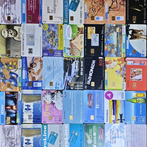Phone cards used, pack of 50 different, print run 60000 and below
