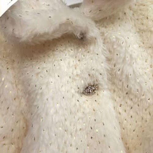 Vinteli Baby Fur Coat New, Cream-Gold, 9-12 Months