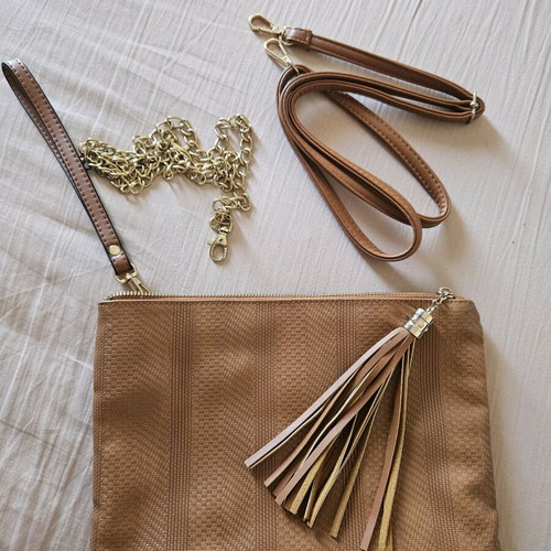 Crossbody wallet bag like new, brown and orange