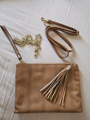 Crossbody wallet bag like new, brown and orange