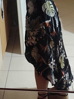 Benissimo asymmetrical maxi skirt with tropical print like new