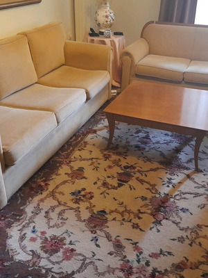 Sofa three-seater and two-seater bed convertible used