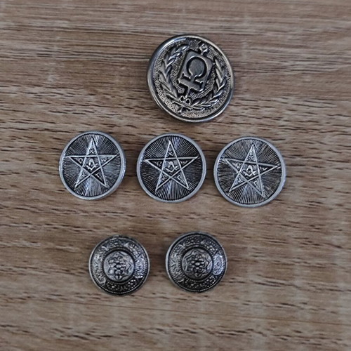 Masonic uniform buttons used, set