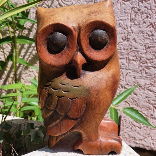 Large wooden carved owl