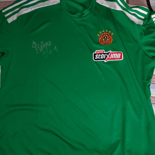 Panathinaikos Authentic Training Jersey 21/22 with Fragiskos Alvertis autograph #4, XL