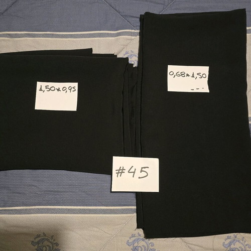 Sewing fabrics 2 pieces new, black, silk-like texture