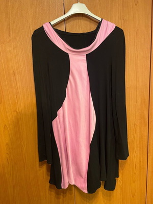 Pink and black dress with cape velvet like new