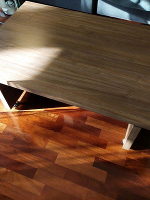 Coffee table used, 100% walnut, NEOSET with storage space