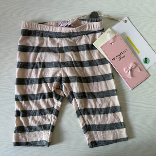 Monnalisa baby striped cotton leggings 3 months new