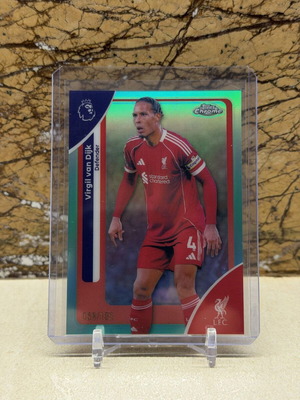 Topps Chrome Premier League κάρτα Virgil van Dijk True Aqua Refractor /199 #116