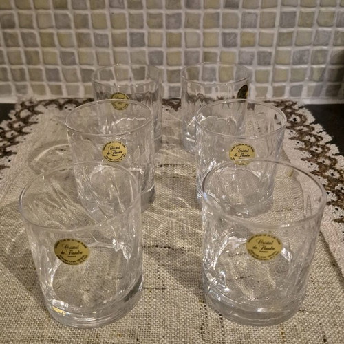 Cristal de Flandre French crystal whiskey glasses 24% Pbo set of 6