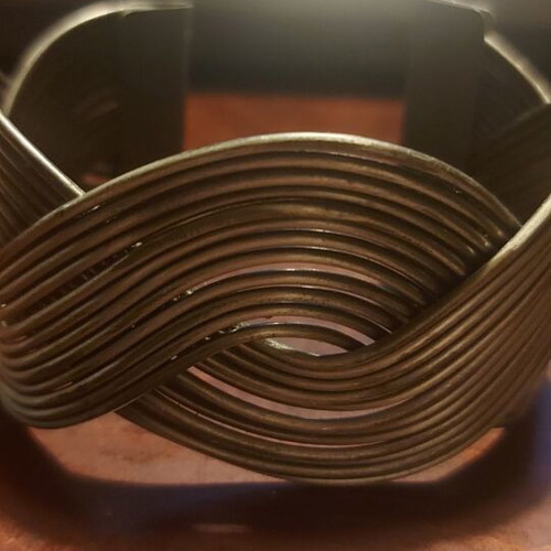 Steel Handmade Bracelet like new, silver and gray, unbendable