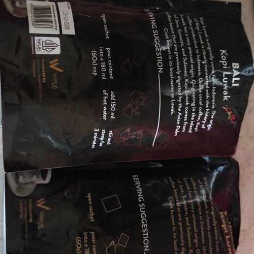 Wild Kopi Luwak coffee premium pack of 19 sachets from Worcas Indonesia