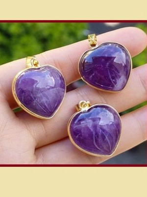 Amethyst semi-precious stone pendant new