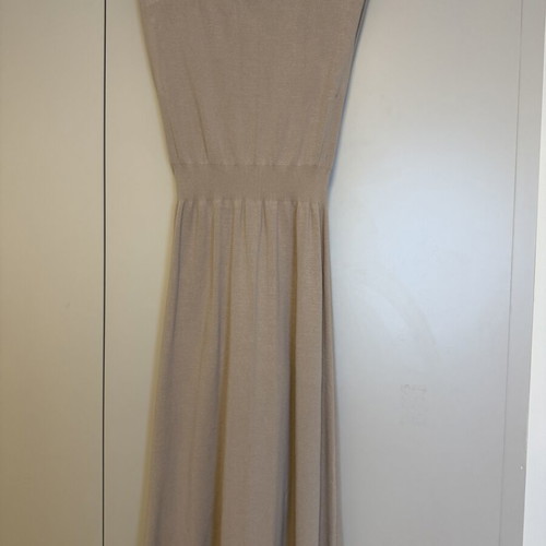 Morgan knitted maxi dress size L like new, beige greige