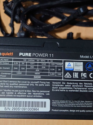 Be Quiet Pure Power 11 500W τροφοδοτικό full wired 80 Plus Gold
