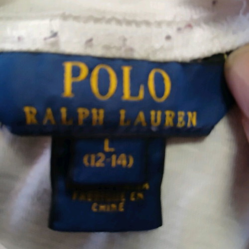 Polo Ralf Lauren t-shirt used, size 12-14 years, white