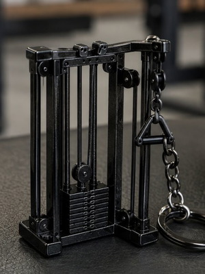 3D Cable Machine Gym Pulley Keychain, PETG-CF