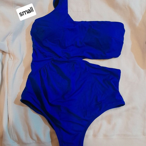 One-shoulder women's swimsuit small like new, blue