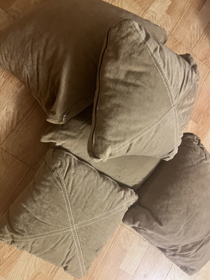 Velvet sofa pillows, new, set of 5 with washable covers