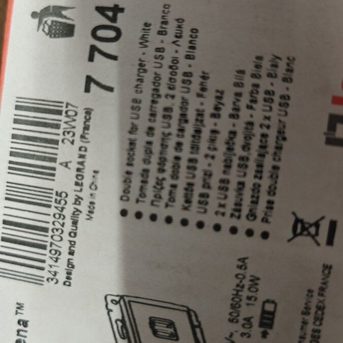 Legrand Valena USB Charger pack of 5 new, model 770470