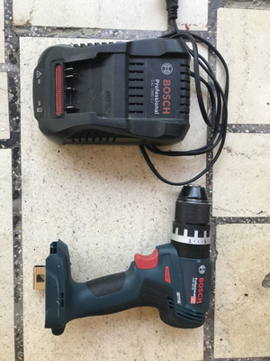 Bosch GSB 18V-45 Cordless Hammer Drill and GAL 1880CV Charger like new