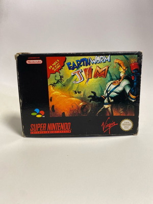 Earthworm Jim Super Nintendo SNES μεταχειρισμένο, πλήρες, αγγλικό
