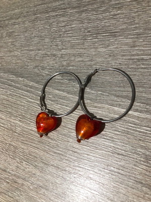 Earrings hoops with Murano stones new