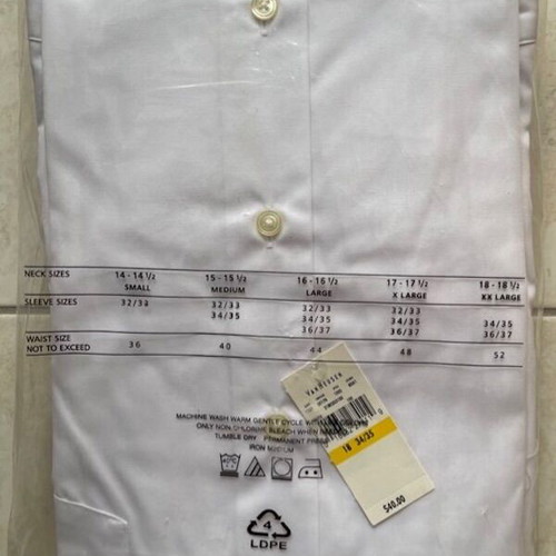 Van Heusen dress shirt new, size XXL, white