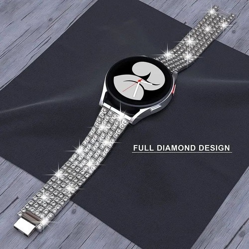Luxury Stainless Steel Watch Strap with Crystals for Smartwatches