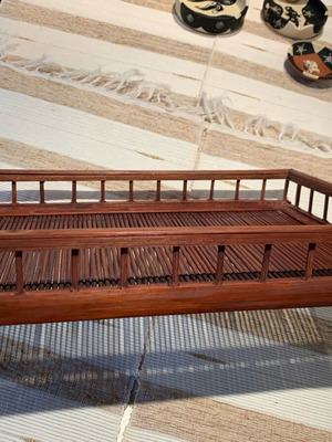 Handmade wooden serving tray new, rectangular, warm rust color