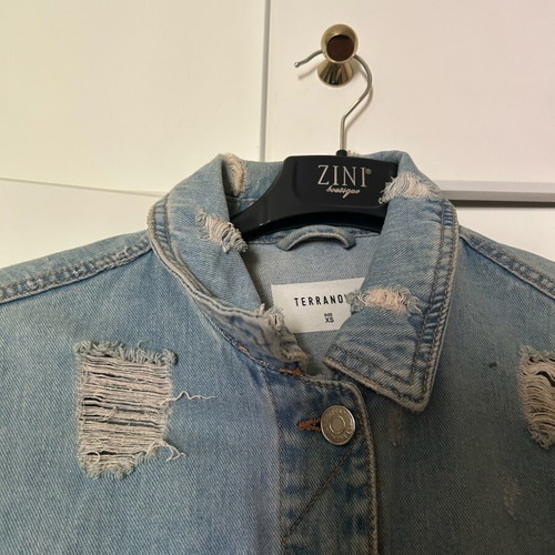 Denim jacket like new, blue and turquoise