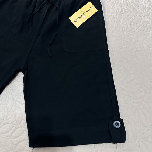 Black Cotton Bermuda Shorts size M new with pockets