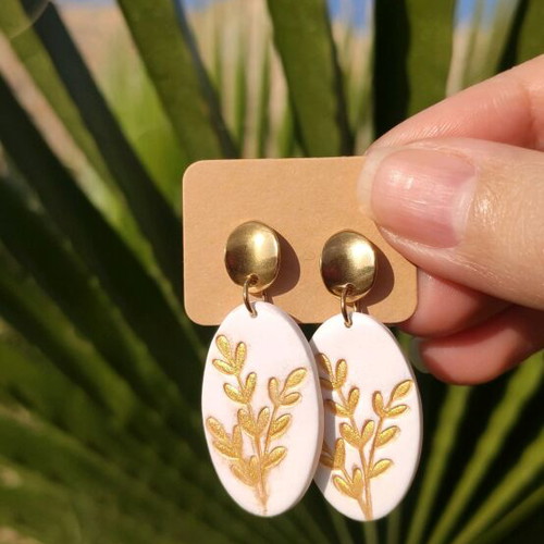 Handmade earrings new, polymer clay and steel fastening