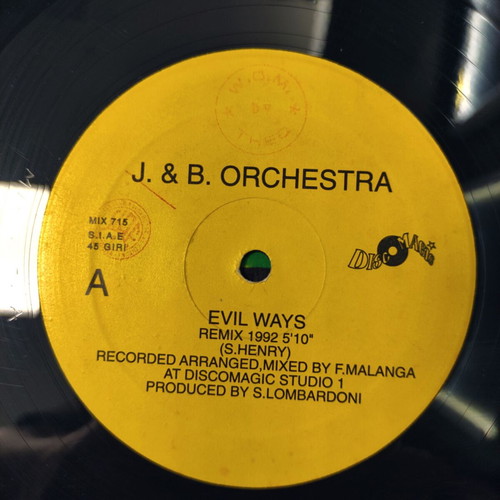 J&B Orchestra Evil Ways Remix '92 12″ vinyl maxi single used