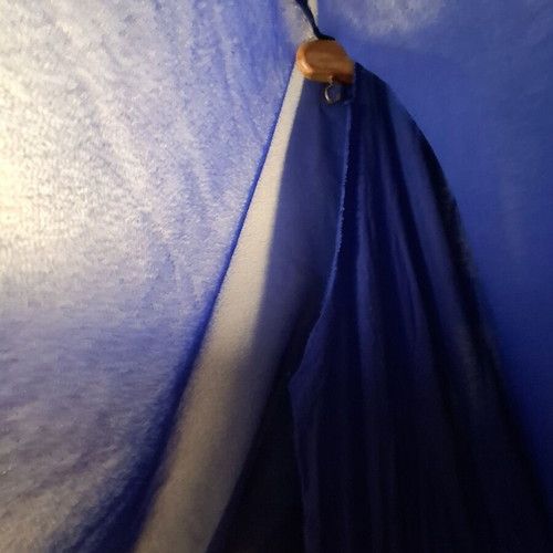 Evening long dress blue with elastic waist and cotton lining
