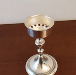Small candlestick like new with glossy metal finish 14cm height